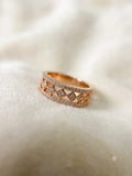 Rose Gold Lattice Crystal Ring