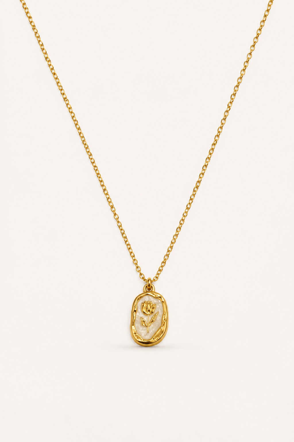 Golden Bloom Floral Pendant Necklace
