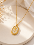 Golden Bloom Floral Pendant Necklace