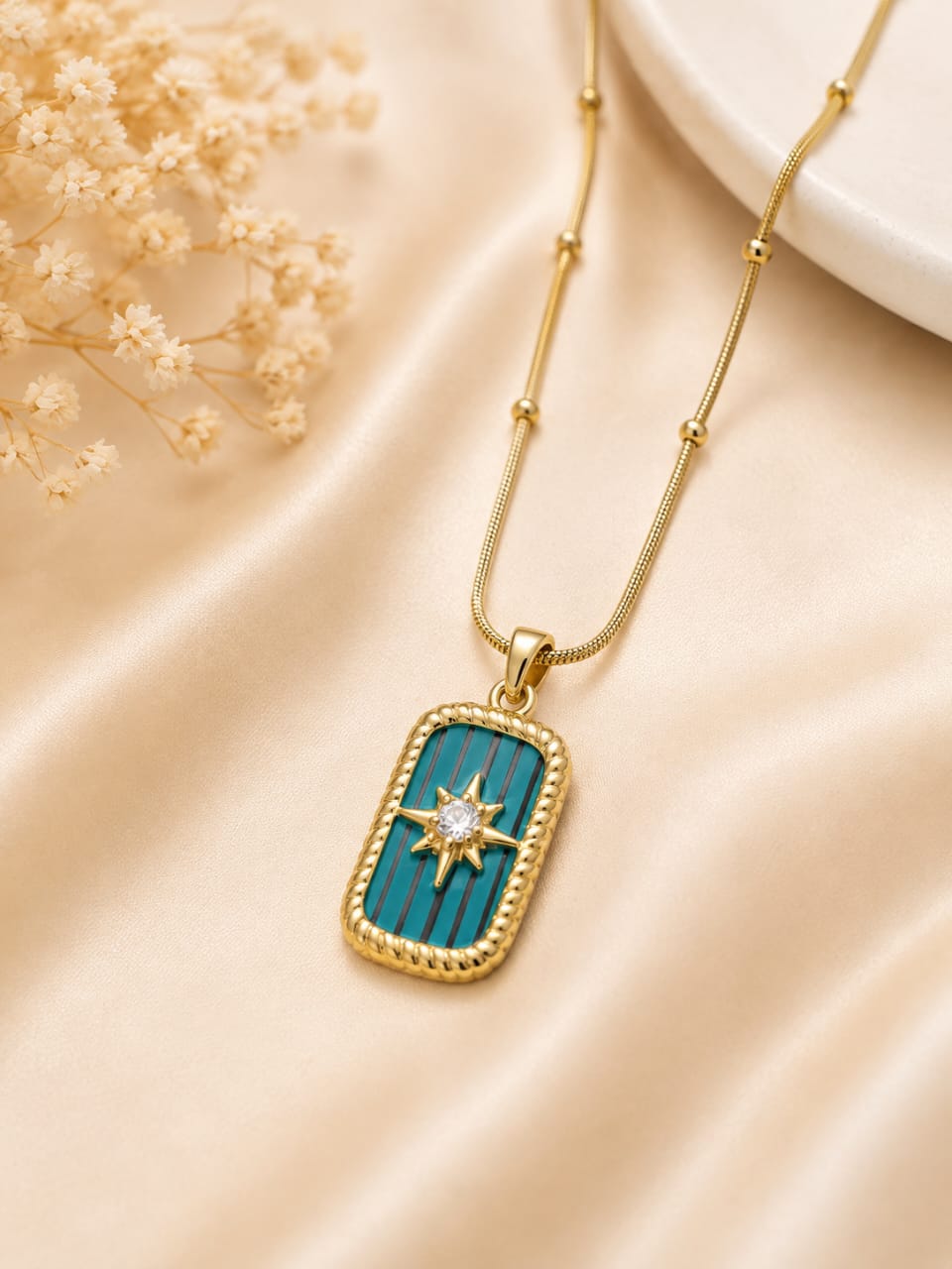 Turquoise Starburst Pendant Necklace ✨