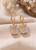 Crystal Butterfly Drop Gold Earrings