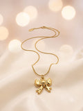 Elegant Golden Bow Pendant Necklace