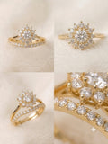 Sunburst Crystal Adjustable Ring