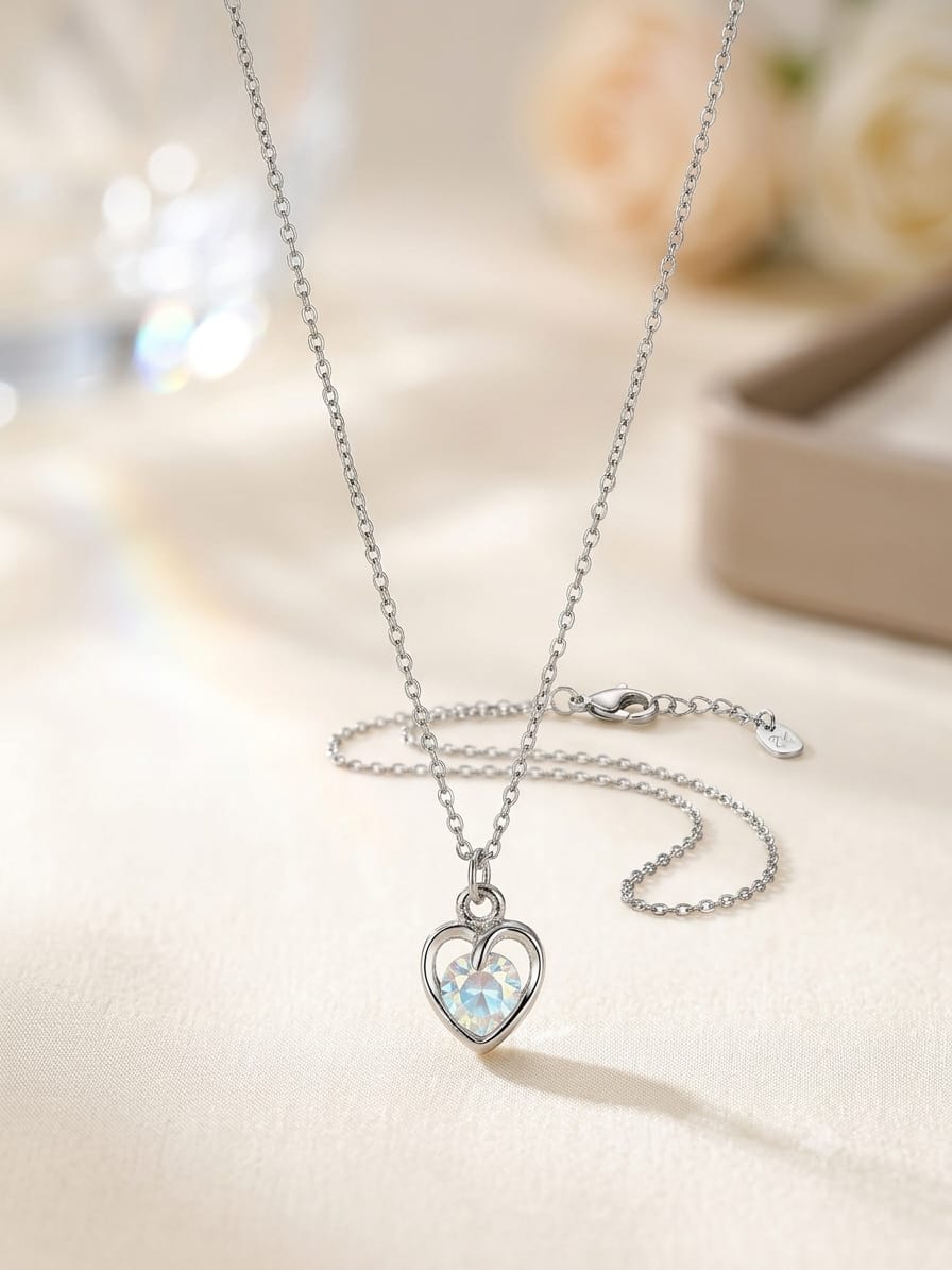 Crystal Heart Pendant Necklace