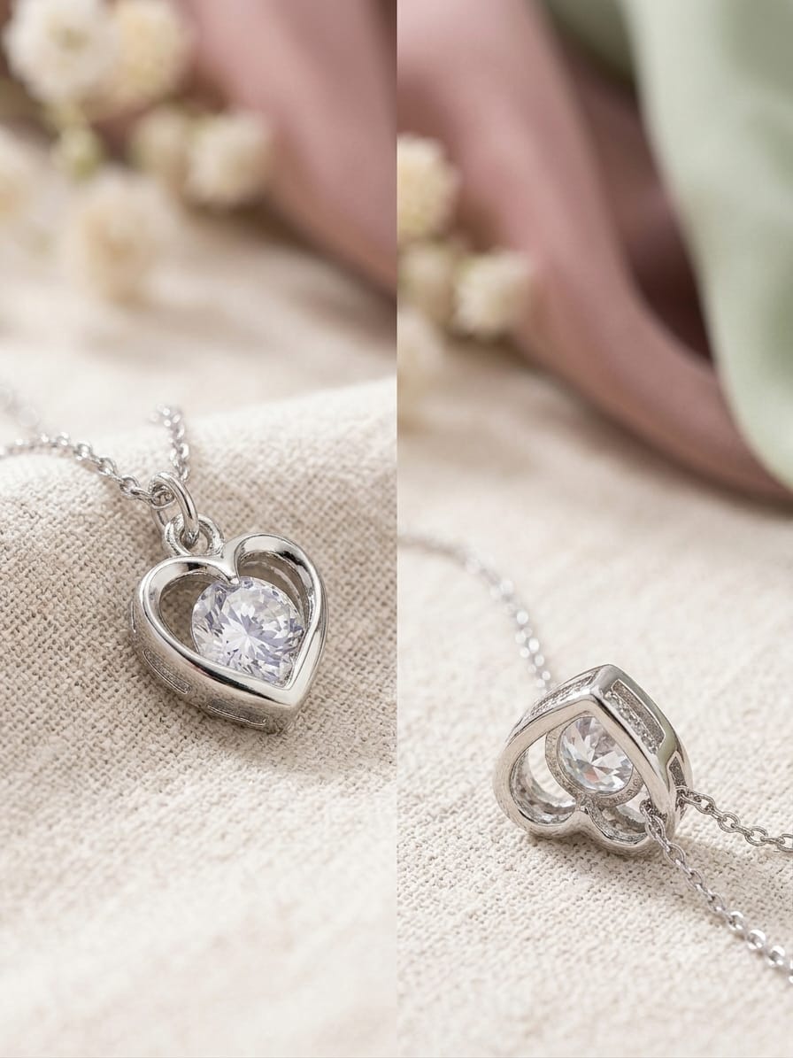 Crystal Heart Pendant Necklace