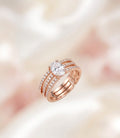 Rose Gold Oval Halo Adjustable Ring