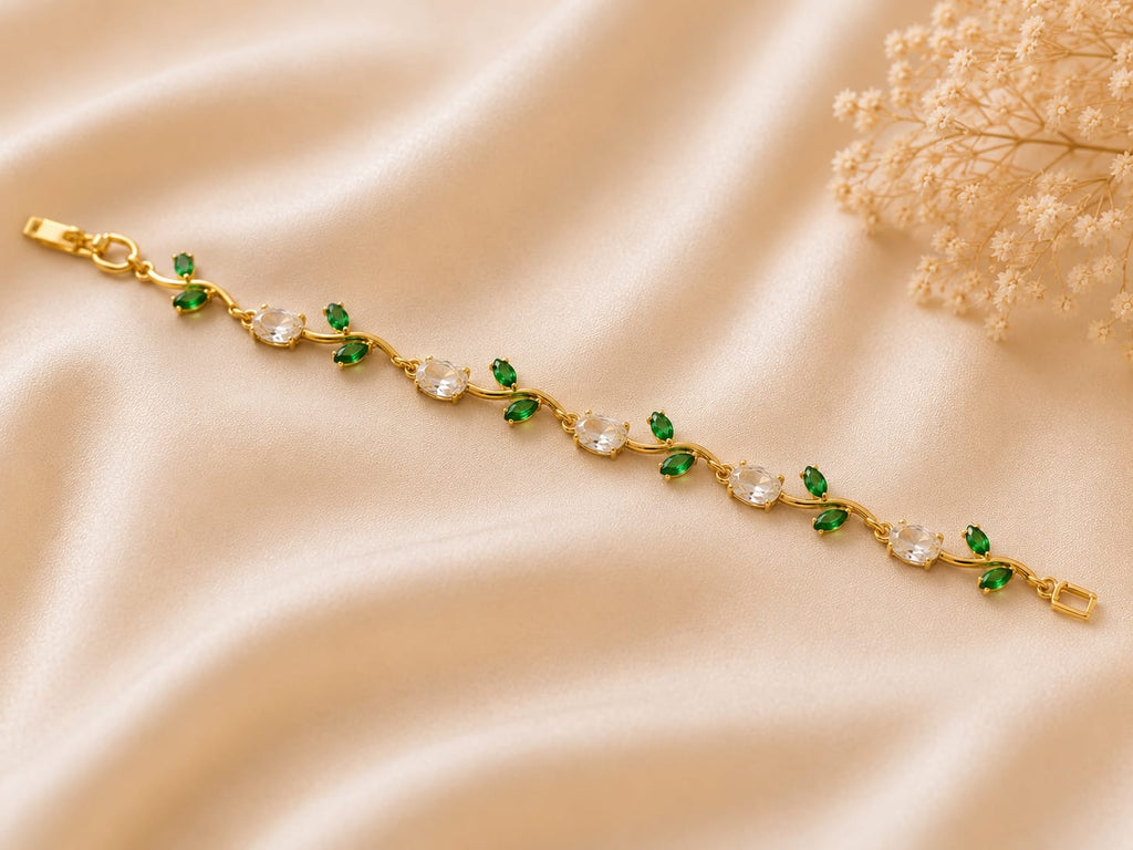 Tulip Emerald Crystal Bracelet