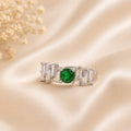 Emerald Crystal Adjustable Ring