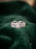 Luxury Emerald-Cut Crystal Adjustable Ring