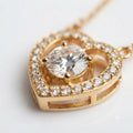 Gold Heart Solitaire Pendant