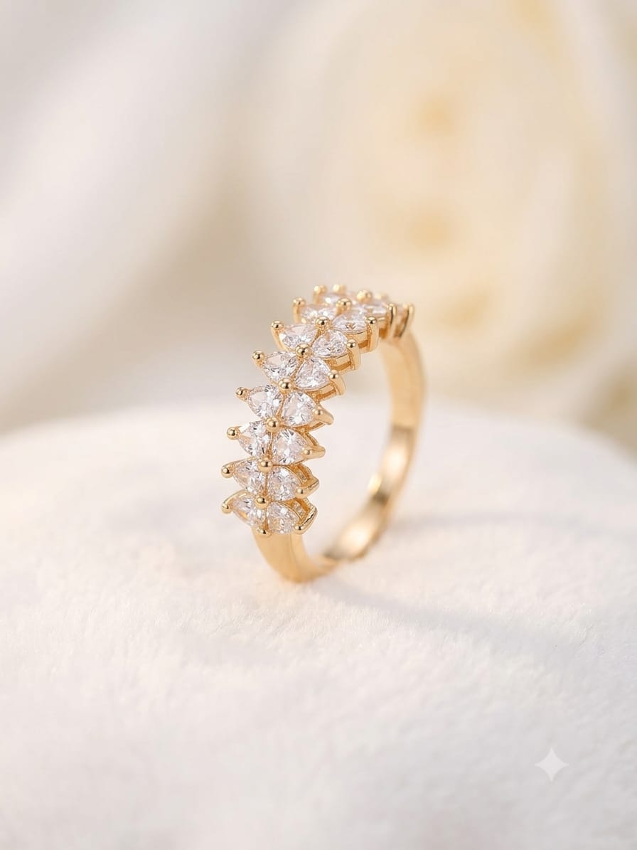Crystal Blossom Adjustable Ring