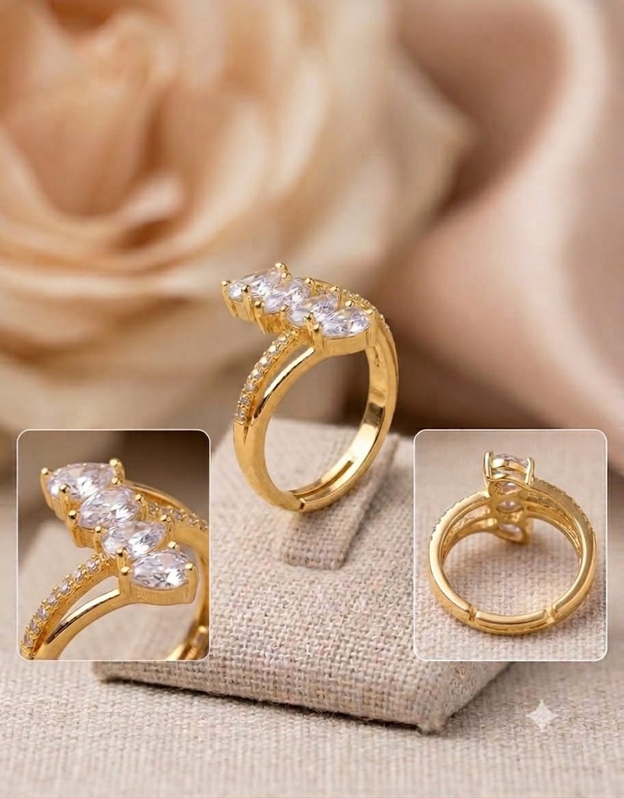 Elegant Four-Stone Crystal Ring