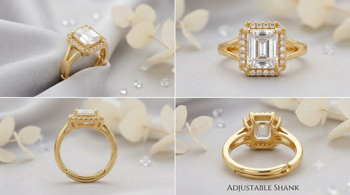 Blush Pink Emerald Halo Ring