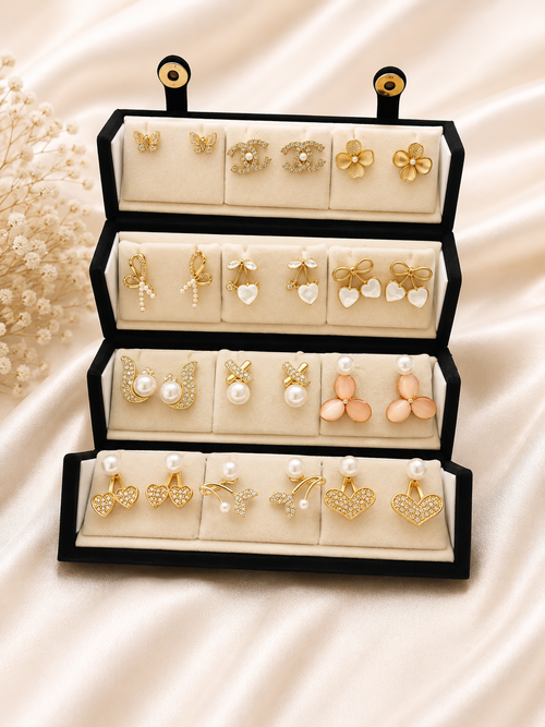 12 Tops Combo – Elegant Earrings Collection