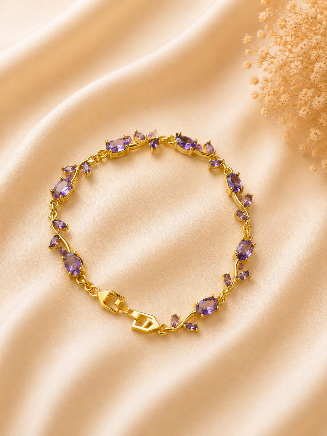Tulip Purple Crystal Bracelet