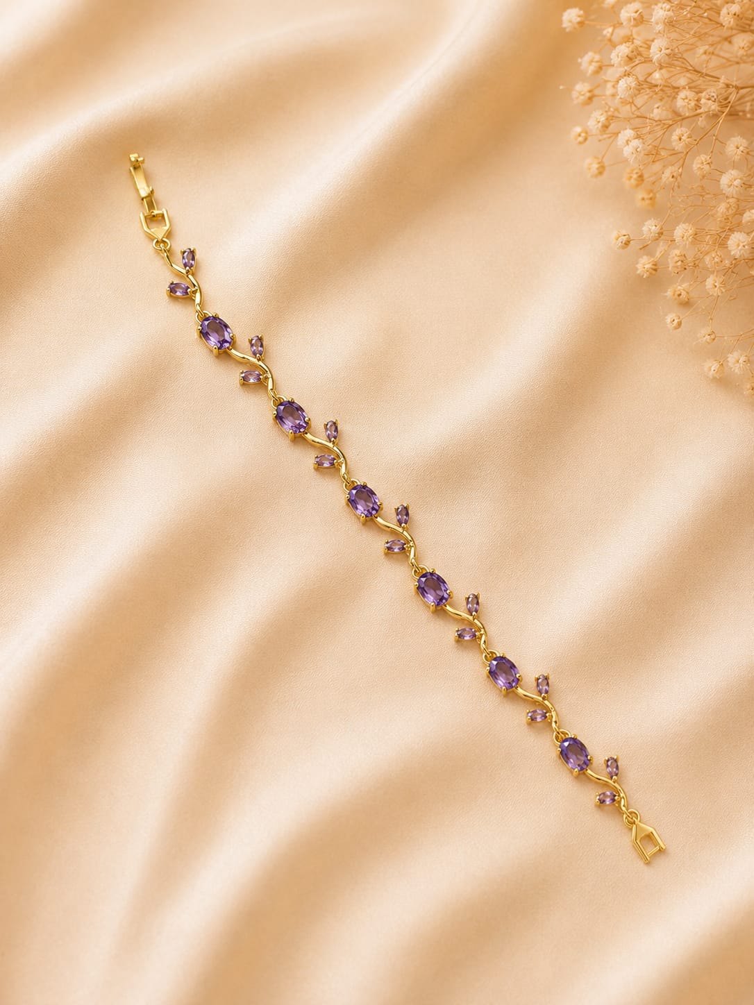 Tulip Purple Crystal Bracelet