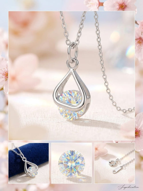 Elegant Crystal Teardrop Pendant Necklace