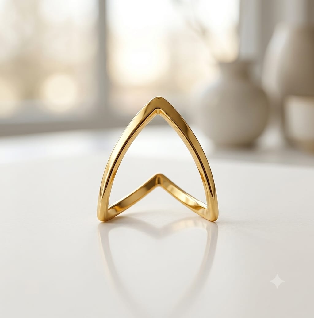 Minimalist V-Shaped Gold Ring