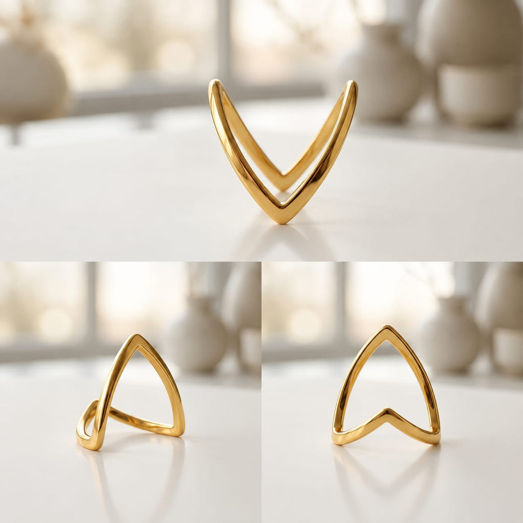 Minimalist V-Shaped Gold Ring